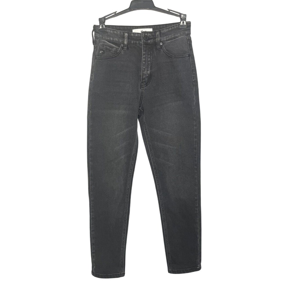 KanCan Jeans Women 0/23 Black High Rise Tapered Ankle Denim KC7196DG